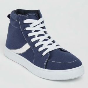 Rue21 Navy Striped High Top Sneakers Large (8/9)